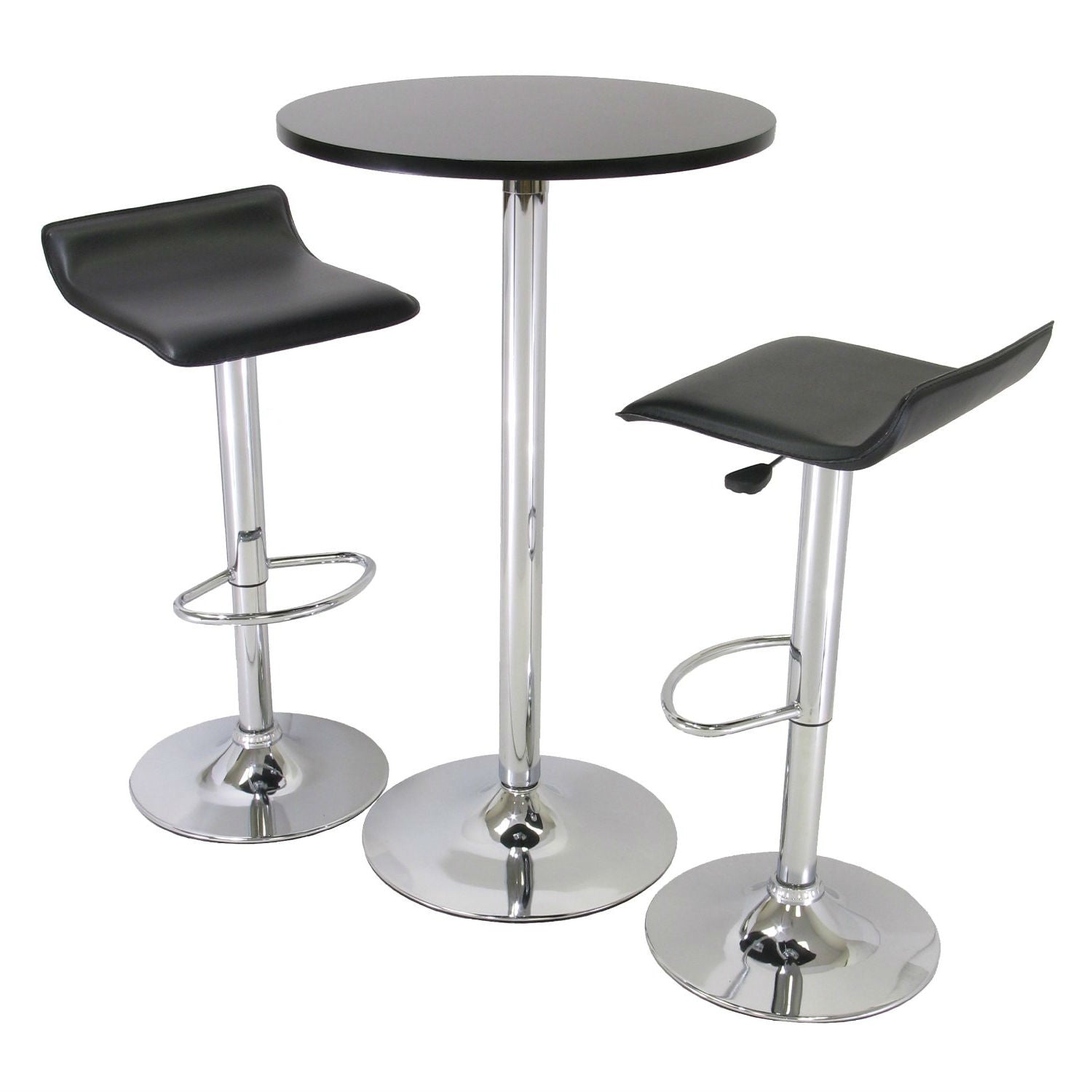 3 Piece Modern Dining Set with Bistro Table and Two Stools - Tampa Home & Garden Store