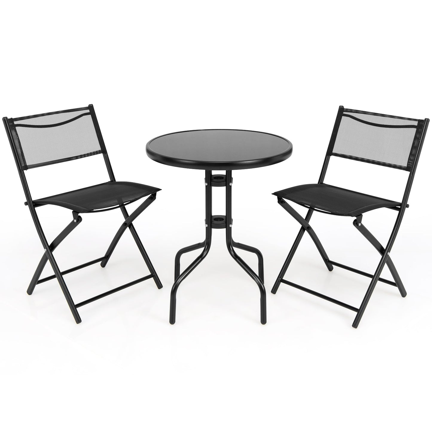 3 Pieces Folding Bistro Table Chairs Set for Indoor and Outdoor - Tampa Home & Garden Store