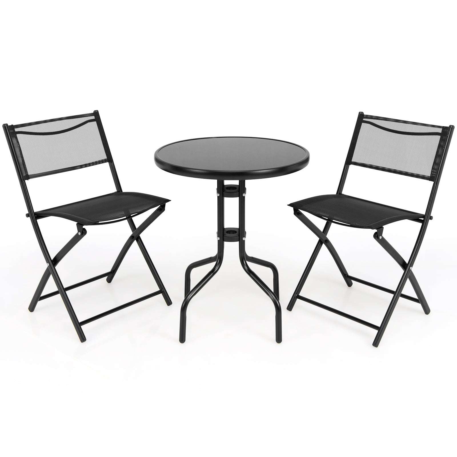 3 Pieces Folding Bistro Table Chairs Set for Indoor and Outdoor - Tampa Home & Garden Store