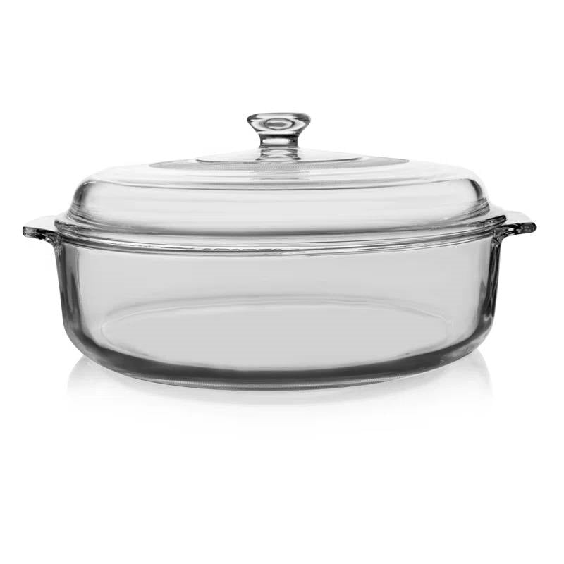 3-Quart Glass Bakeware Casserole Dish Dutch Oven with Oven-Safe Glass Lid - Tampa Home & Garden Store
