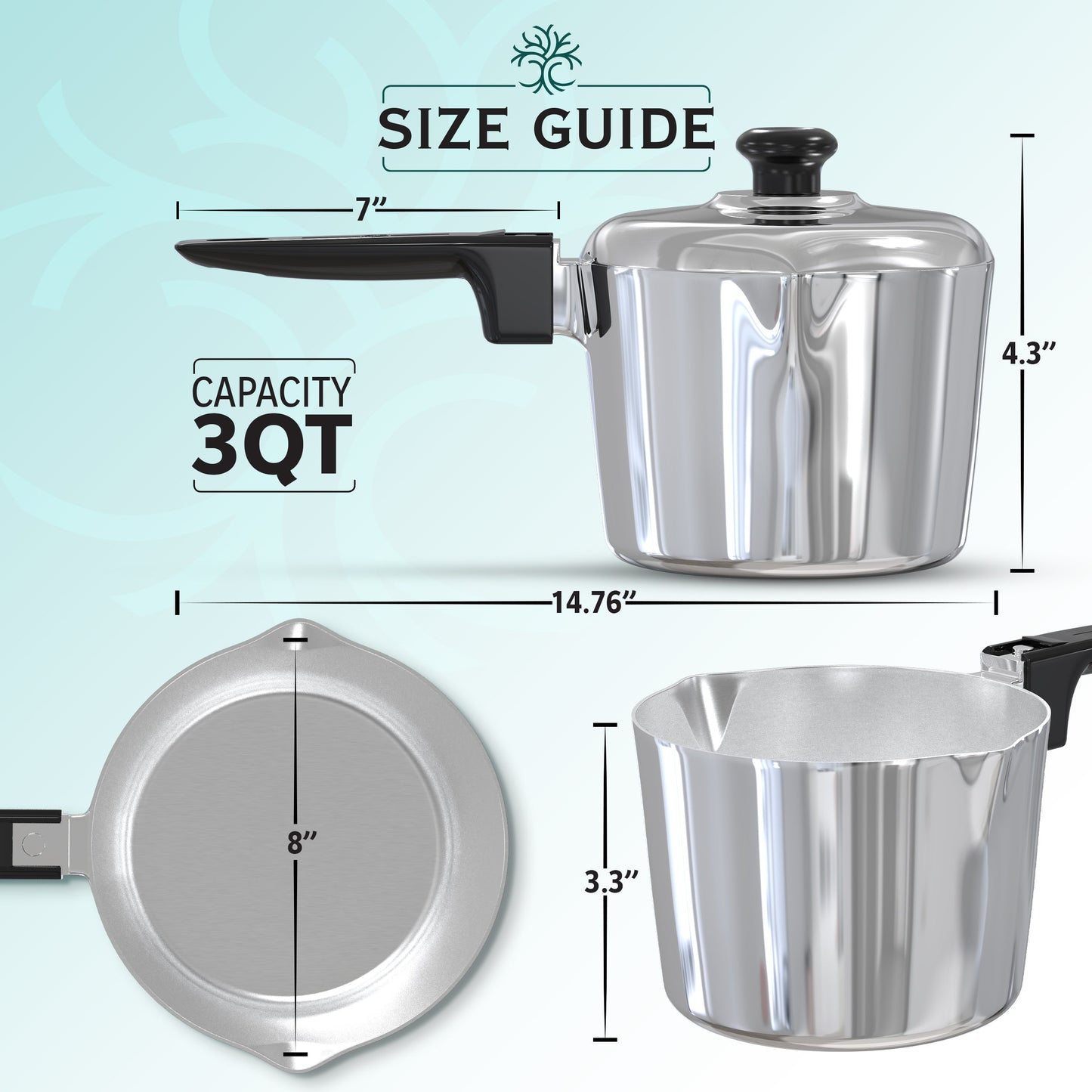 3 Quart Sauce Pan with Lid - Tampa Home & Garden Store