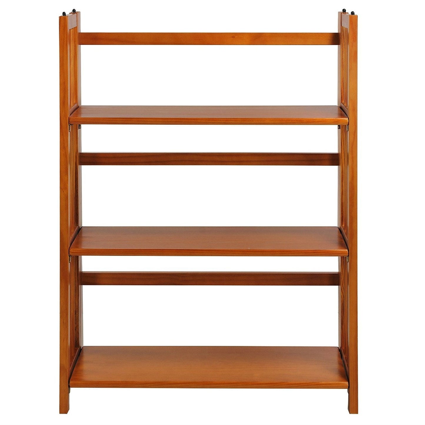 3-Shelf Folding Storage Shelves Bookcase in Honey Oak Finish - Tampa Home & Garden Store