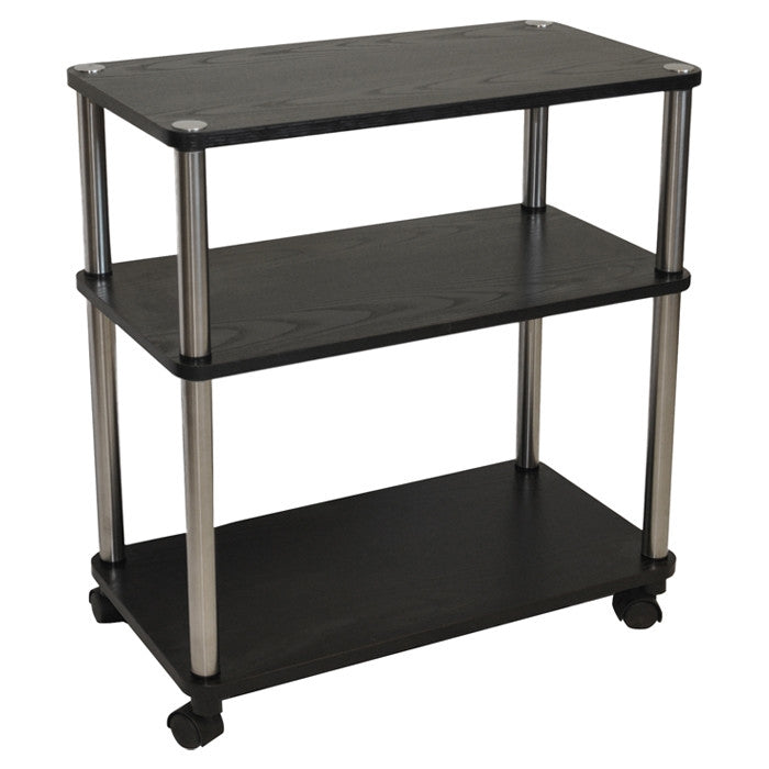 3-Shelf Mobile Home Office Caddy Printer Stand Cart in Black - Tampa Home & Garden Store