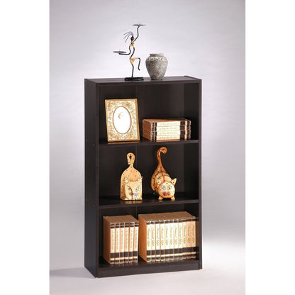 3-Tier Bookcase Storage Shelves in Espresso Finish - Tampa Home & Garden Store