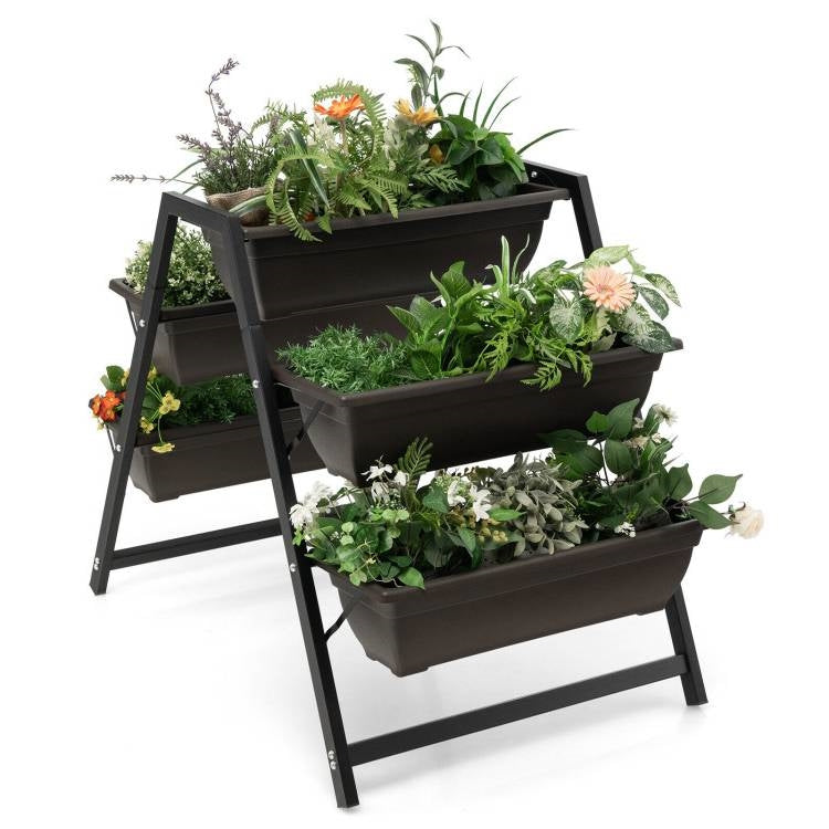 3 Tier Patio Raised Garden Bed Planter Boxes Herbs Flowers Vegetables - Tampa Home & Garden Store