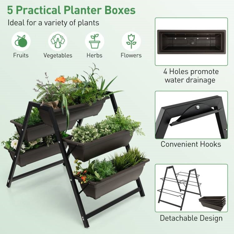 3 Tier Patio Raised Garden Bed Planter Boxes Herbs Flowers Vegetables - Tampa Home & Garden Store