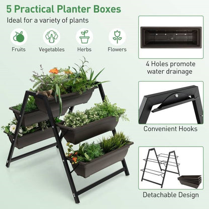 3 Tier Patio Raised Garden Bed Planter Boxes Herbs Flowers Vegetables - Tampa Home & Garden Store
