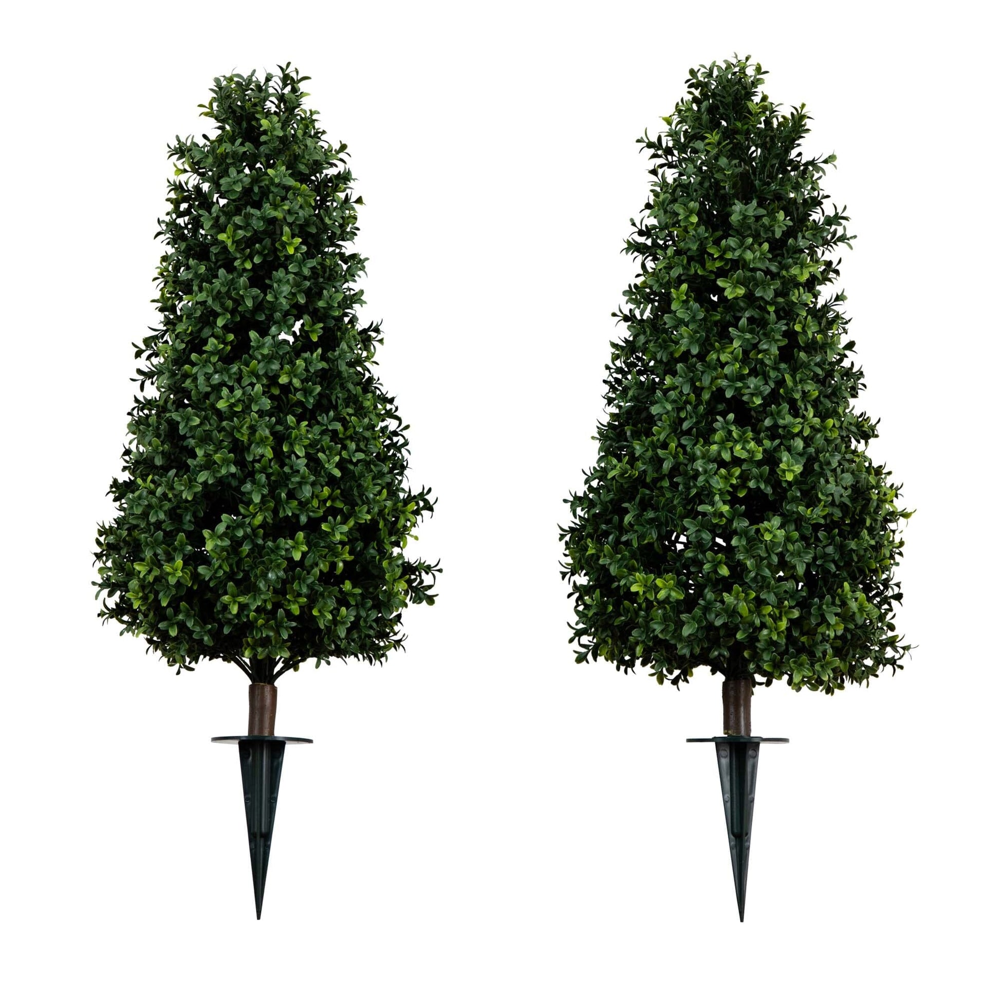 3' UV Resistant Artificial Boxwood Plant with Integrated Ground Stake (Indoor/Outdoor) - Set of 2 - Tampa Home & Garden Store