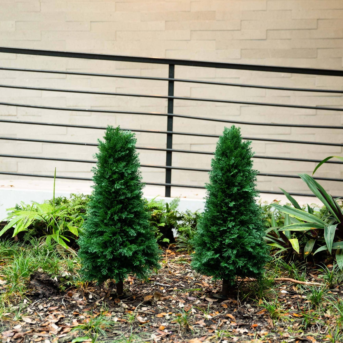 3' UV Resistant Artificial Cedar Plant with Integrated Ground Stake (Indoor/Outdoor) - Set of 2 - Tampa Home & Garden Store