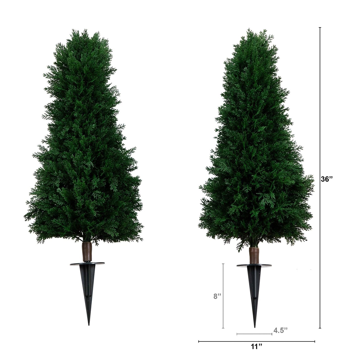 3' UV Resistant Artificial Cedar Plant with Integrated Ground Stake (Indoor/Outdoor) - Set of 2 - Tampa Home & Garden Store