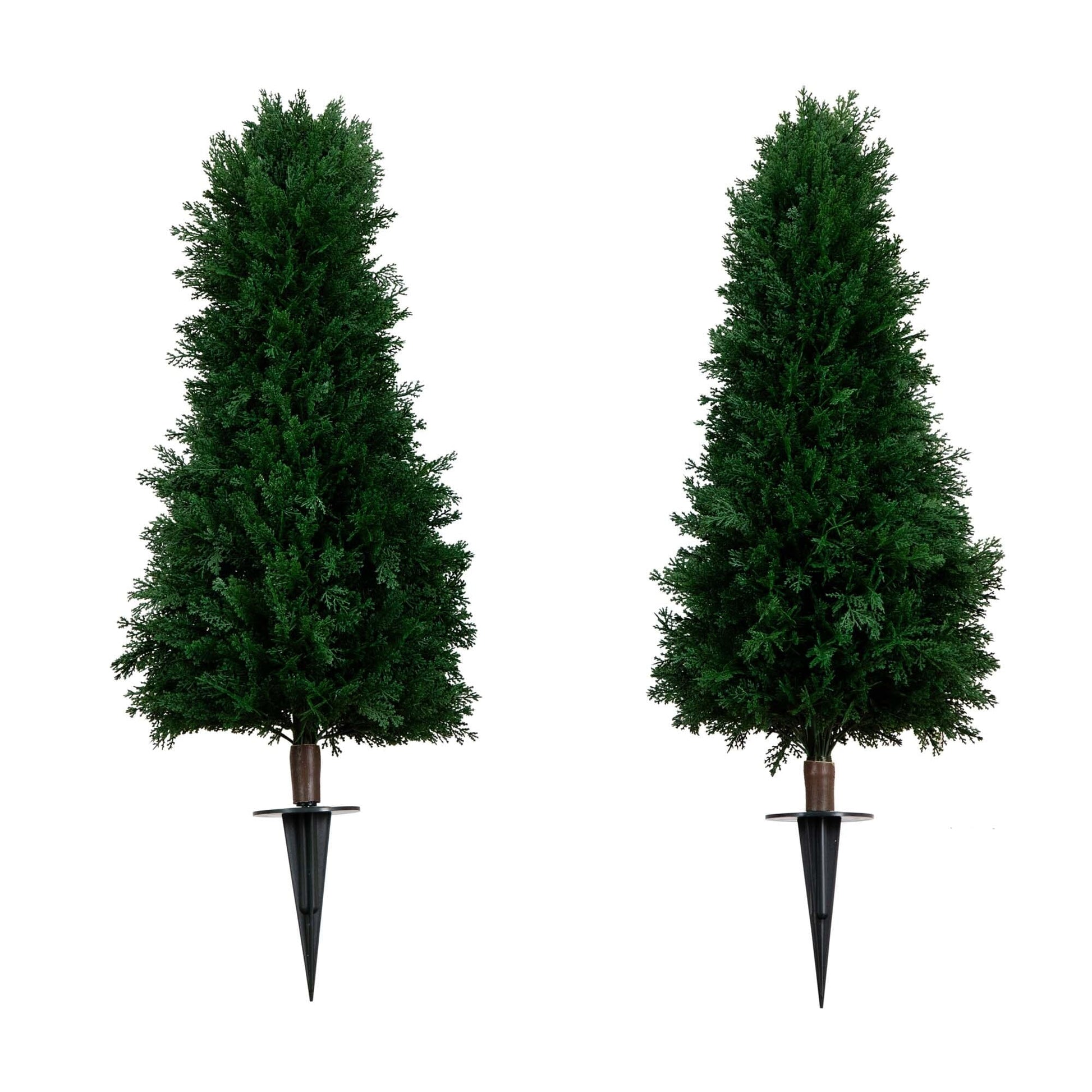 3' UV Resistant Artificial Cedar Plant with Integrated Ground Stake (Indoor/Outdoor) - Set of 2 - Tampa Home & Garden Store