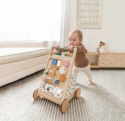 Tiny Land Versatile Natural Wooden Baby Walker with colorful bead accents by Tiny Land INC on Tampa Home & Garden Store