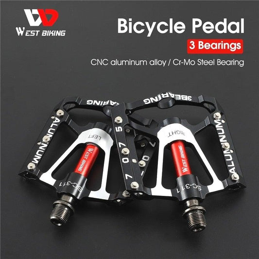 Stevvex bicycle pedal pair ultralight anti-slip road pedals with 3 bearings black aluminum on Tampa Home & Garden Store