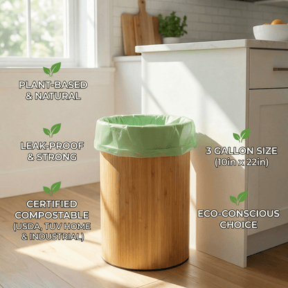 Sacs poubelle végétaux de 11 litres (3 gallons) - 50 sacs