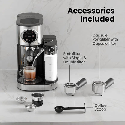 3 in 1 Espresso Maker with Dual Heating System