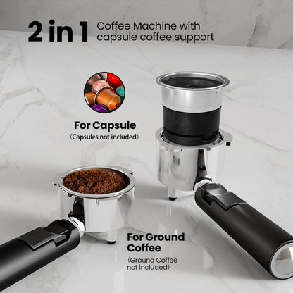 Cafetera espresso profesional 3 en 1 con sistema de calentamiento dual y compatible con cápsulas CM8011 