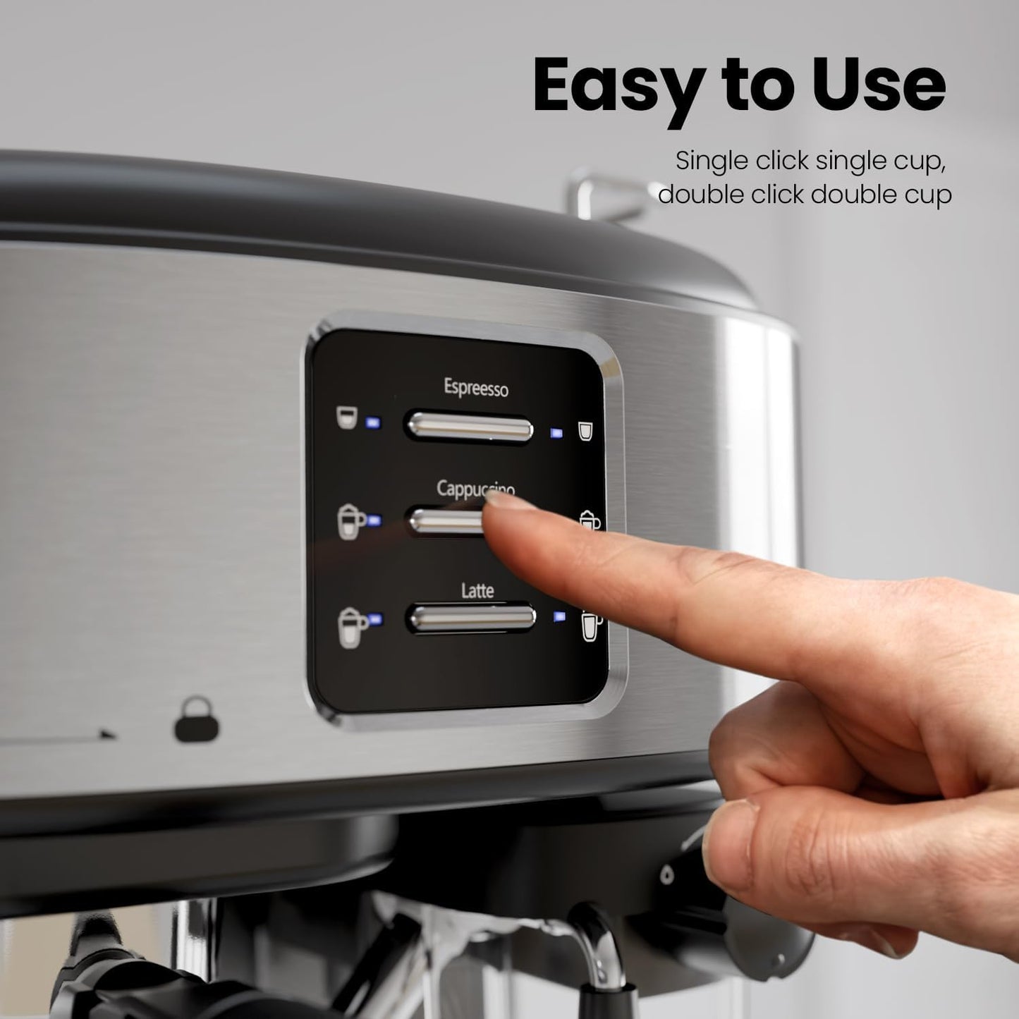 Cafetera espresso profesional 3 en 1 con sistema de calentamiento dual y compatible con cápsulas CM8011 