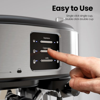 Cafetera espresso profesional 3 en 1 con sistema de calentamiento dual y compatible con cápsulas CM8011 