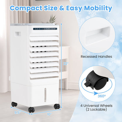 Enfriador de aire portátil evaporativo 3 en 1 con 3 modos y control remoto - Blanco