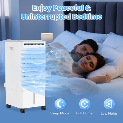 Enfriador de aire portátil evaporativo 3 en 1 con 3 modos y control remoto - Blanco