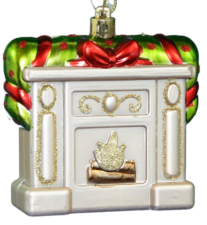 3 inch Holiday Fireplace Ornament - Tampa Home & Garden Store