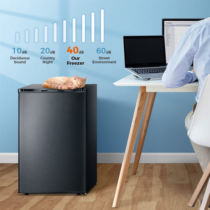 Congelador vertical Kismile, minicongelador de 3.0 pies cúbicos con puerta reversible simple 