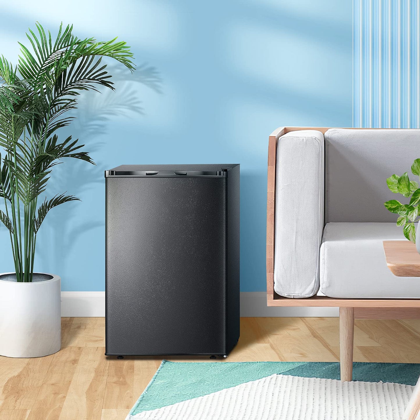 Congelador vertical Kismile, minicongelador de 3.0 pies cúbicos con puerta reversible simple 