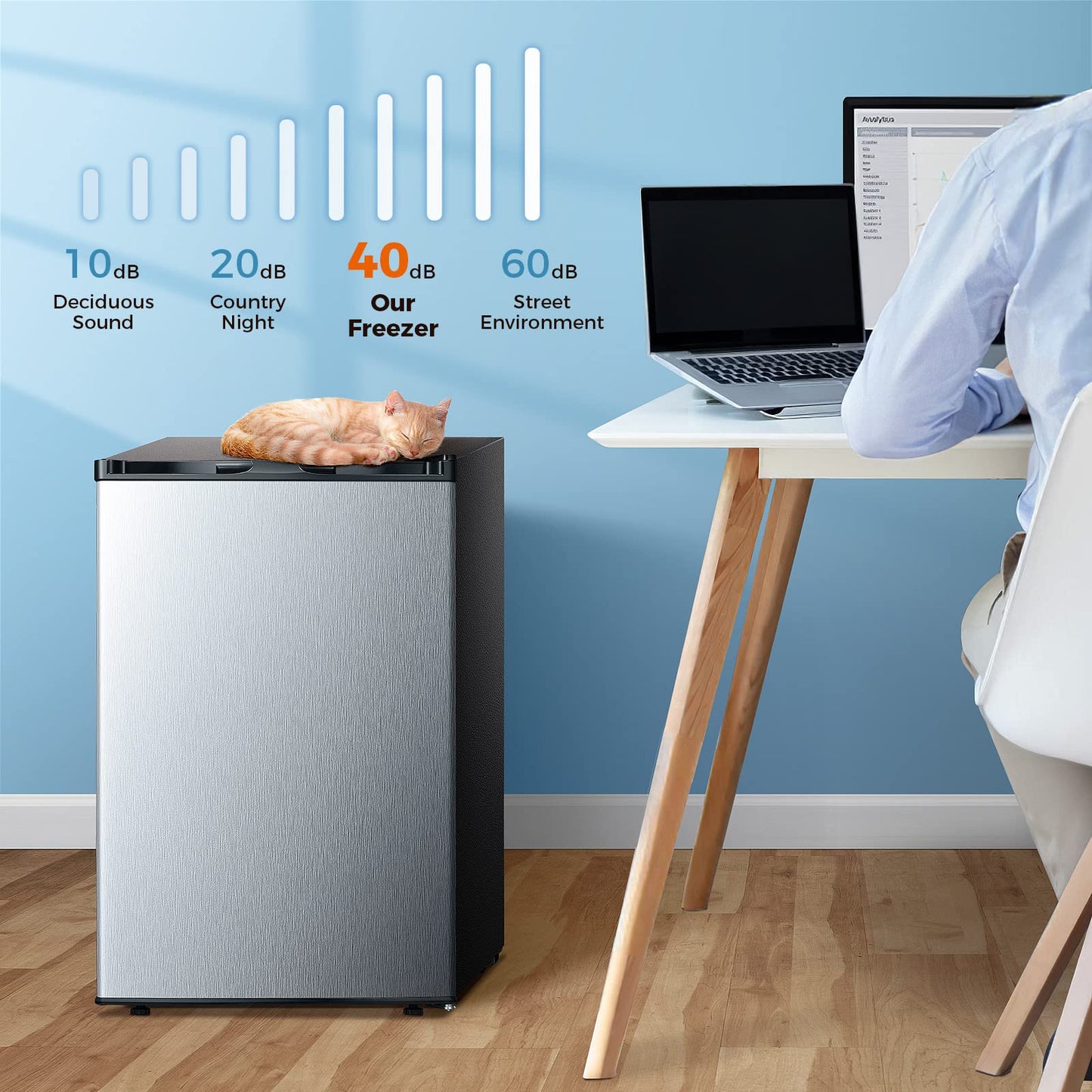 Congelador vertical Kismile, minicongelador de 3.0 pies cúbicos con puerta reversible simple 