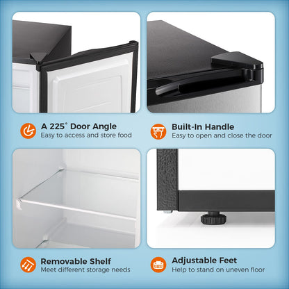 Congelador vertical Kismile, minicongelador de 3.0 pies cúbicos con puerta reversible simple 