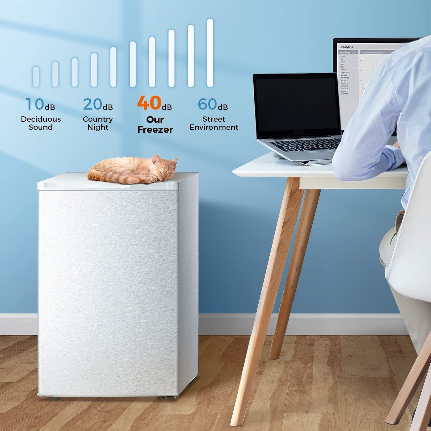 Congelador vertical Kismile, minicongelador de 3.0 pies cúbicos con puerta reversible simple 