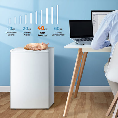 Congelador vertical Kismile, minicongelador de 3.0 pies cúbicos con puerta reversible simple 