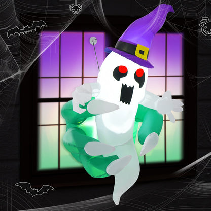 Fantasma inflable de Halloween de 3.6 FT saliendo por la ventana
