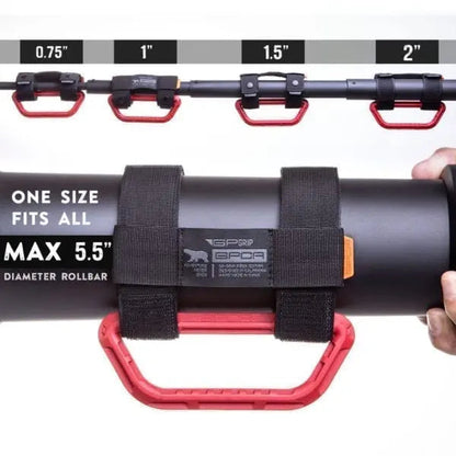 GP-Grip Universal roll-bar clamp fits 0.75–5.5 in bars with black straps and red handle on Tampa Home & Garden Store
