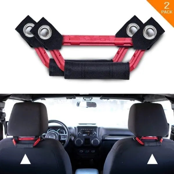 GP Back Grip LITE car gear, red grip with black fabric, 2-pack GPCA, front seat headrests on Tampa Home & Garden Store