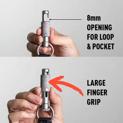 GPCA X-Clip Keychain Set metallic silver EDC tool with 8mm opening and large finger grip on Tampa Home & Garden Store