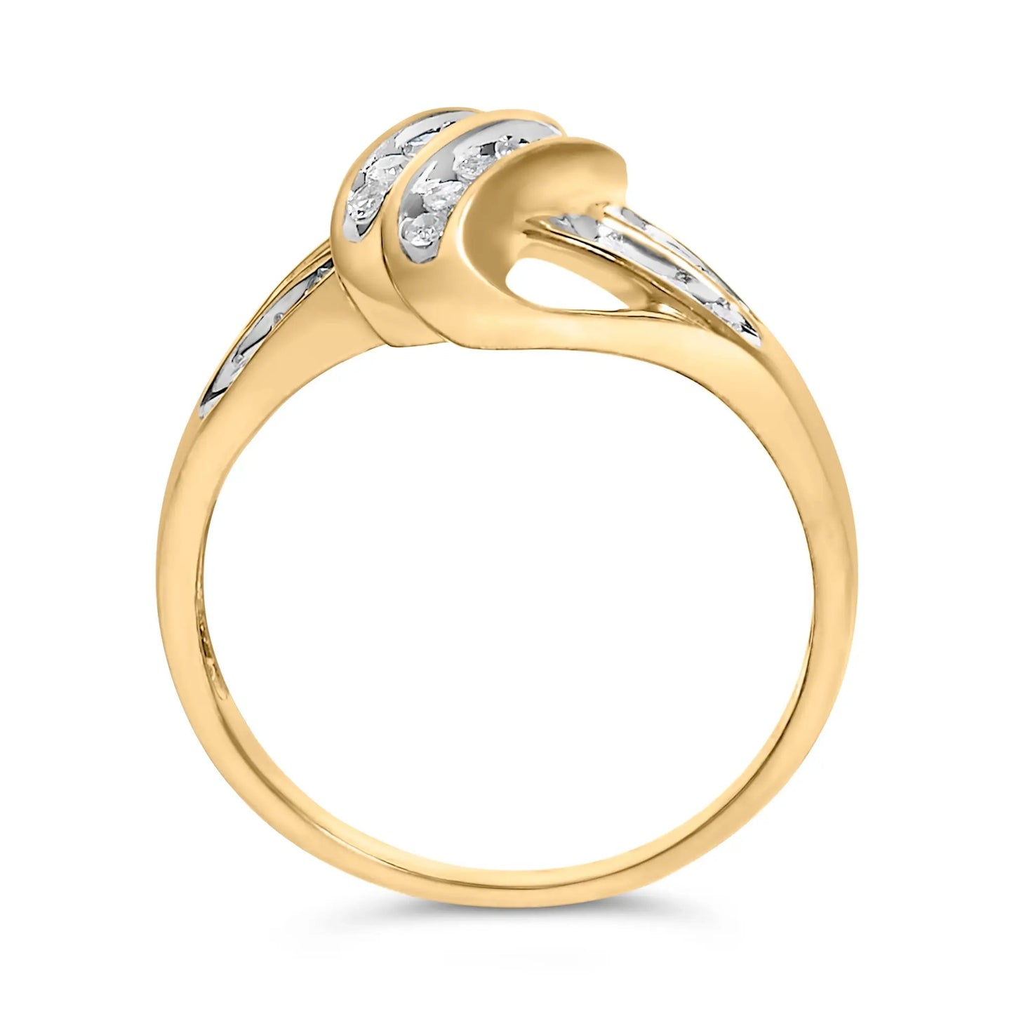 Diamond flower cluster open halo ring in 10K yellow gold plated sterling silver, size 6 on Tampa Home & Garden Store