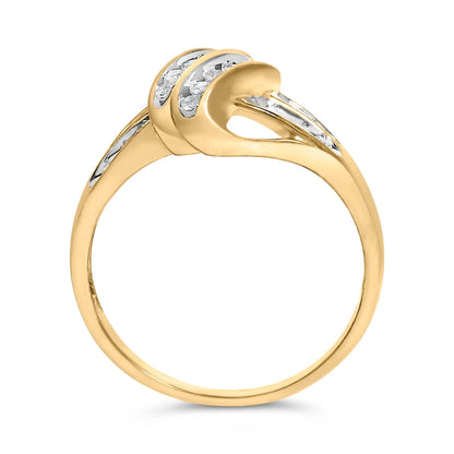 Diamond flower cluster open halo ring in 10K yellow gold plated sterling silver, size 6 on Tampa Home & Garden Store