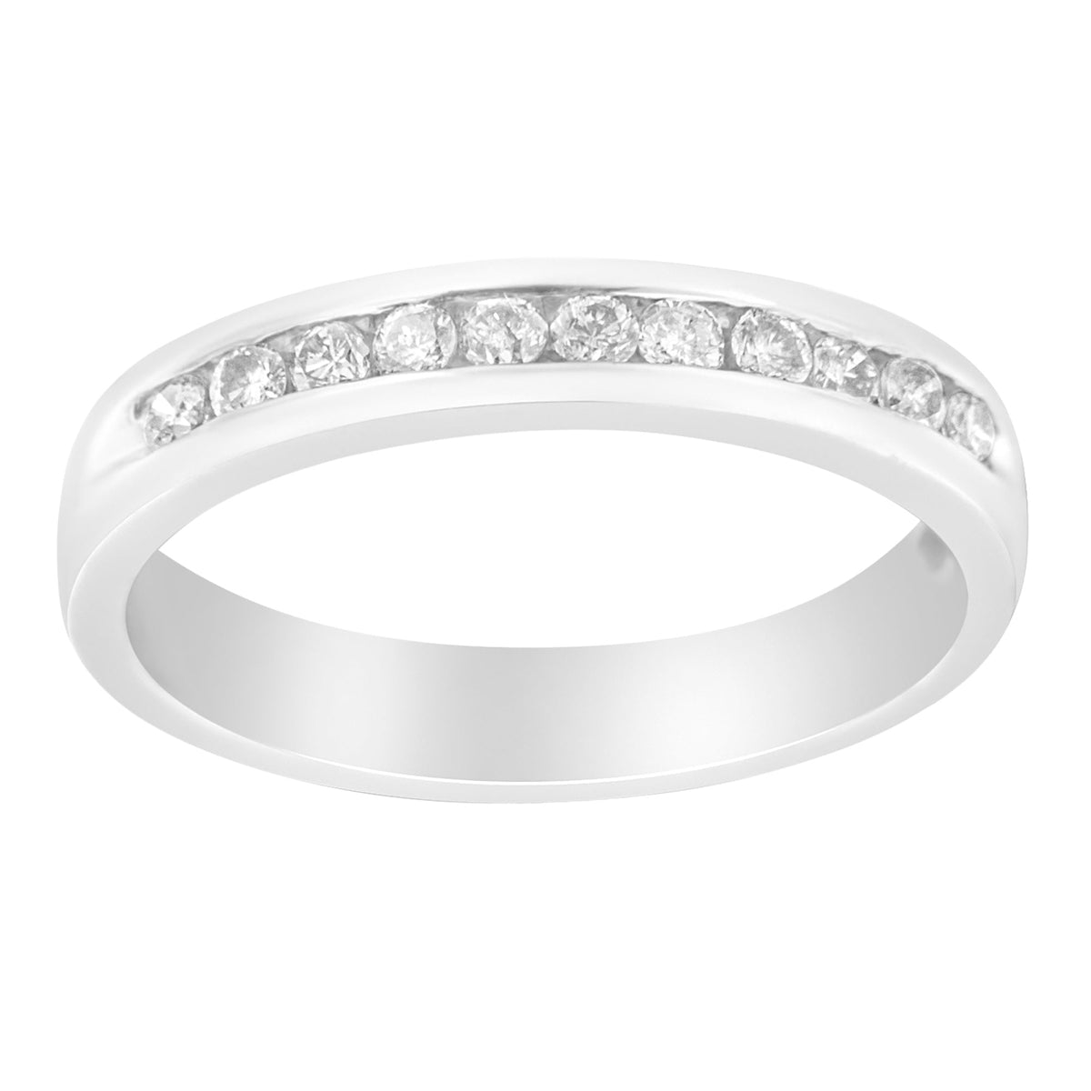 11-stone white gold channel-set diamond wedding band with round-cut stones 0.25 cttw size 5 on Tampa Home & Garden Store