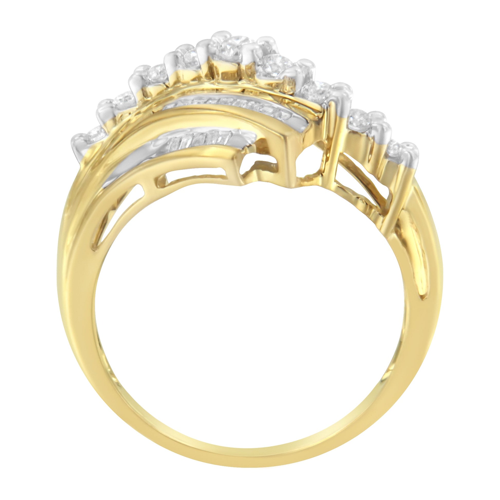 10K yellow gold ring with diamond-cut edge and round diamonds, Bids.com on Tampa Home & Garden Store