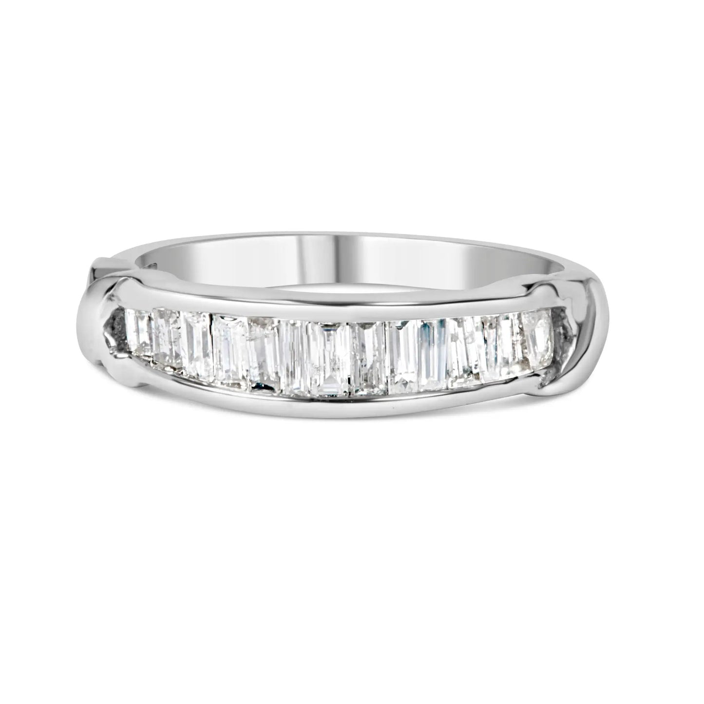 Ring .925 silver baguette-cut diamond channel set X-Station, 1/2 cttw, H-I I1-I2, size 6.5 on Tampa Home & Garden Store