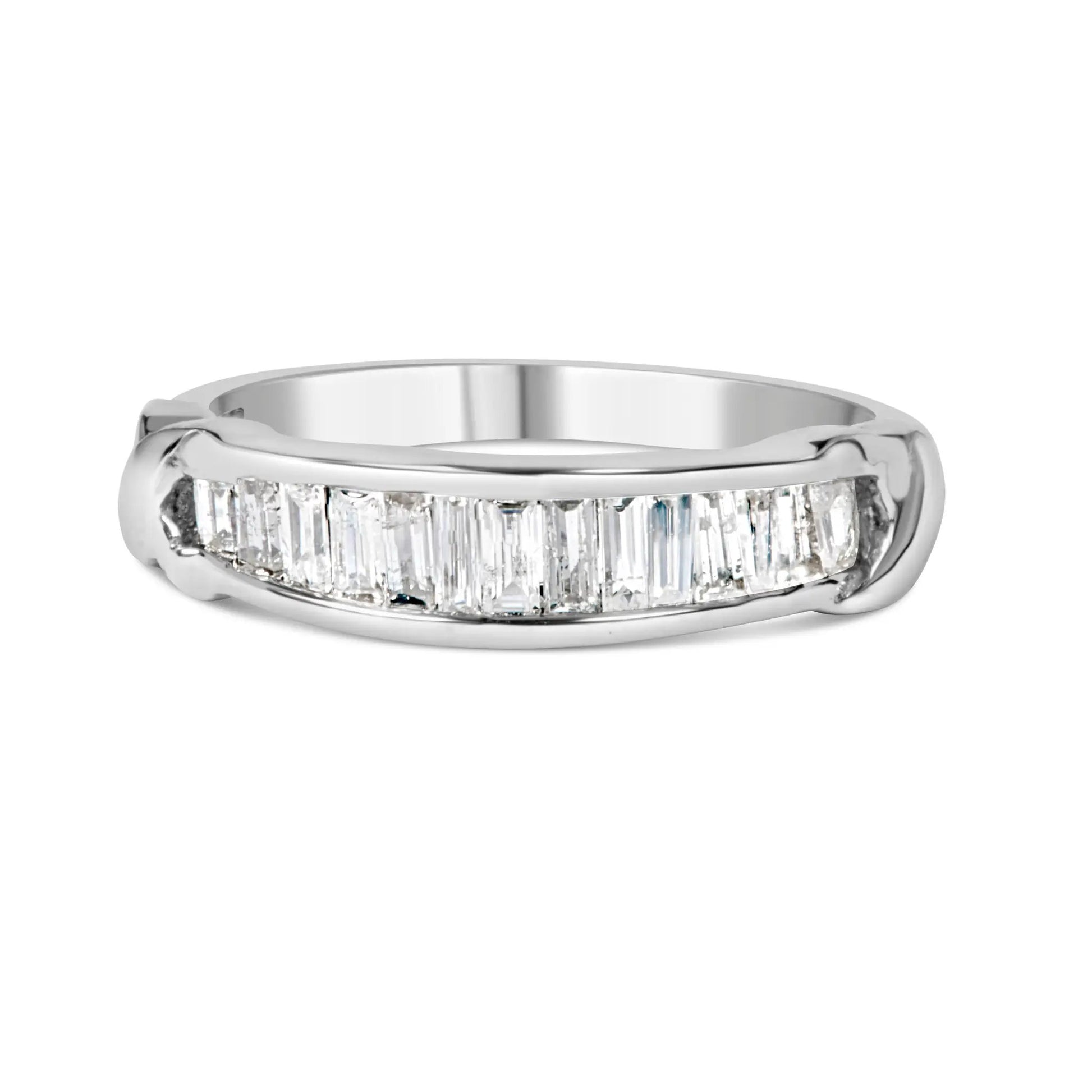 Ring .925 silver baguette-cut diamond channel set X-Station, 1/2 cttw, H-I I1-I2, size 6.5 on Tampa Home & Garden Store