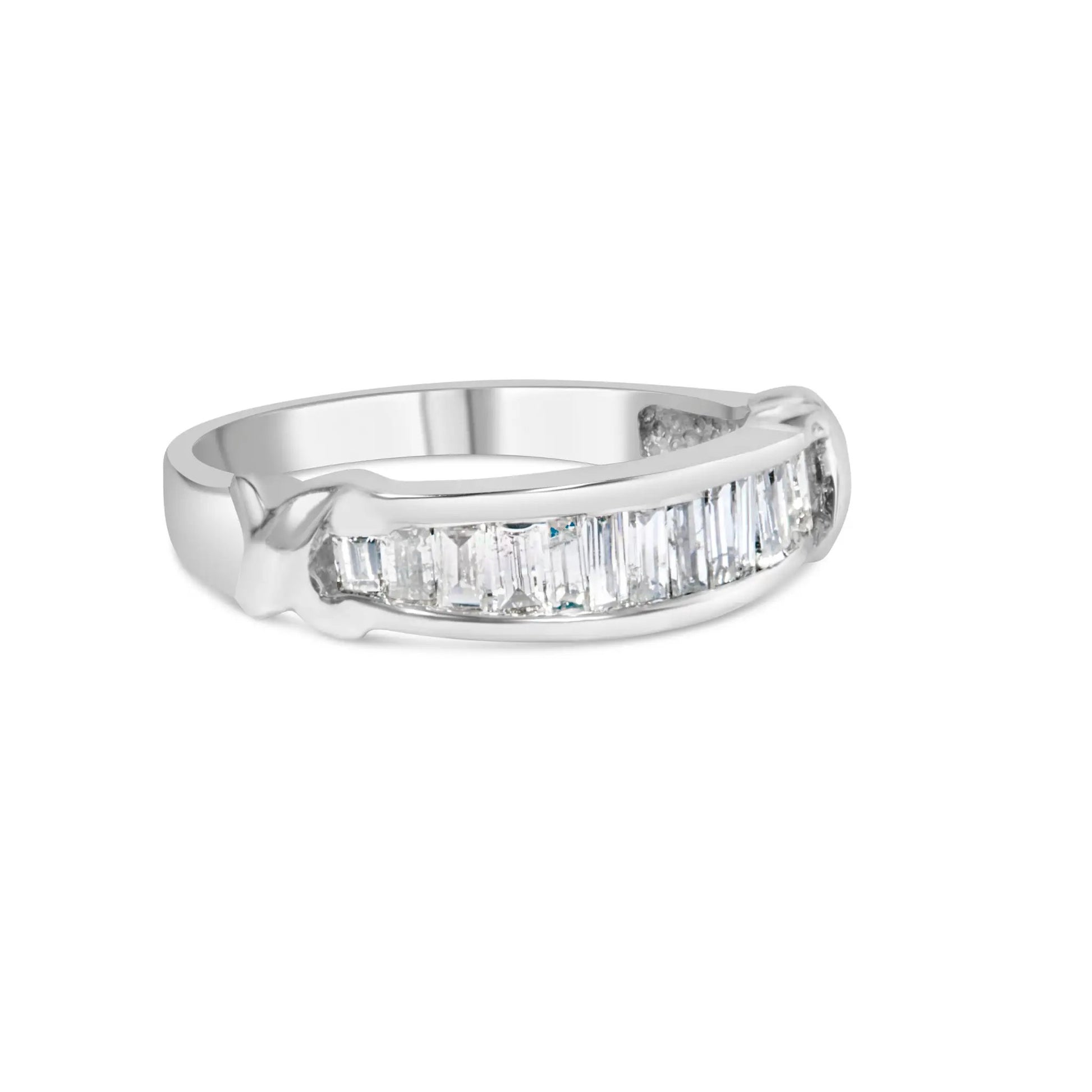 Bids.com sterling silver ring with 1/2 cttw baguette diamonds channel set X-Station, 6-1/2 on Tampa Home & Garden Store