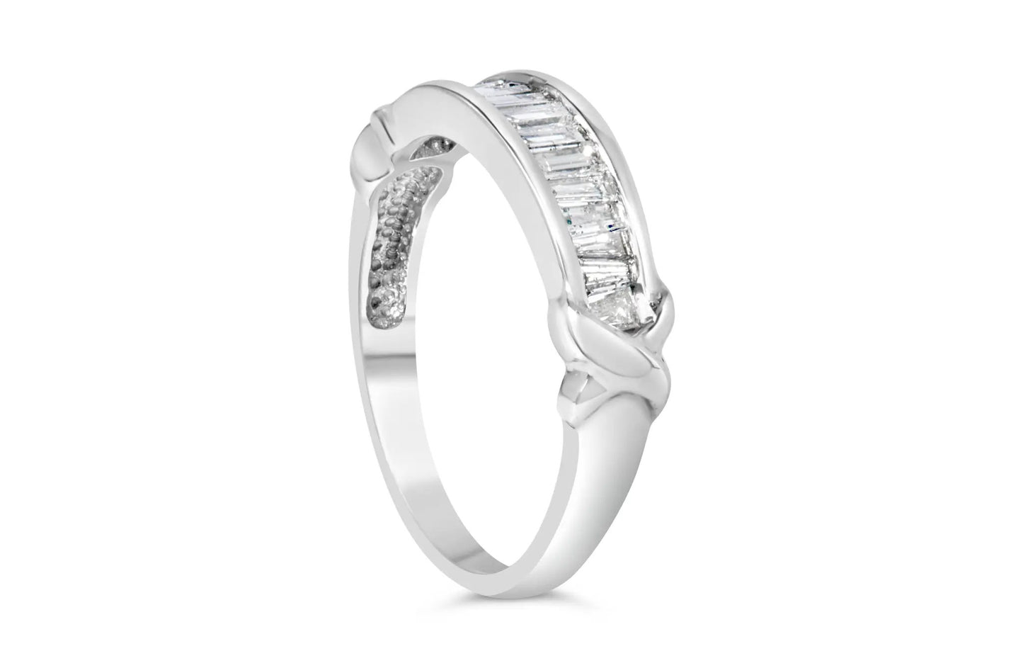 Sterling silver X-Station ring with 0.5 cttw baguette diamonds in a channel setting on Tampa Home & Garden Store
