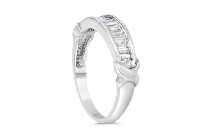 Sterling silver X-Station ring with 0.5 cttw baguette diamonds in a channel setting on Tampa Home & Garden Store