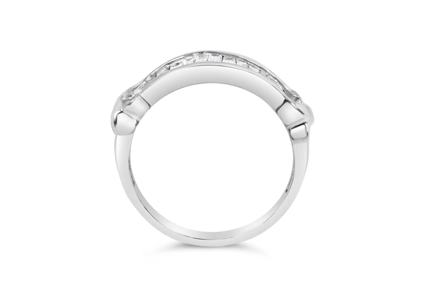 Sterling silver ring with channel-set baguette diamonds in an X-Station design size 6.5 on Tampa Home & Garden Store