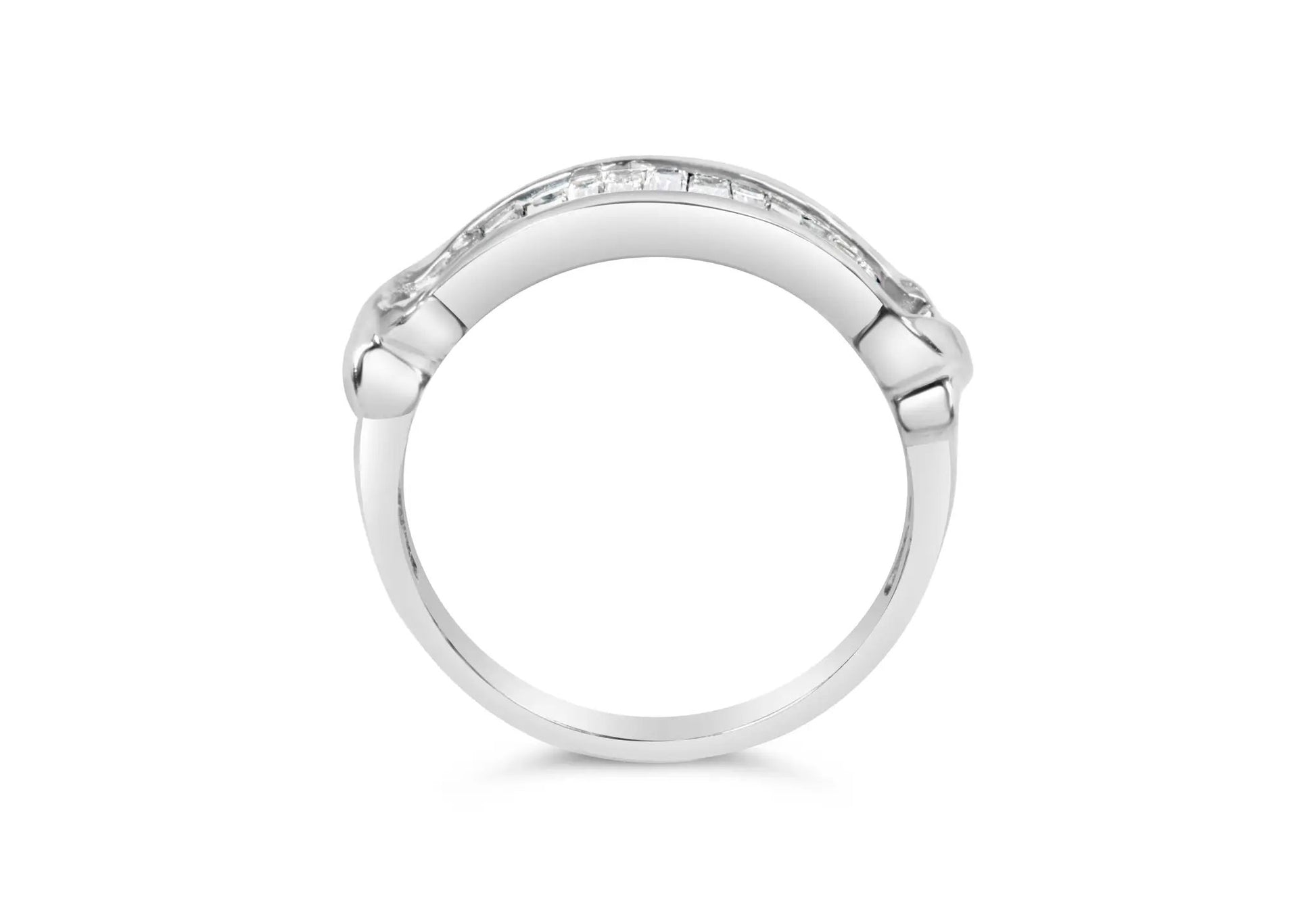 Sterling silver ring with channel-set baguette diamonds in an X-Station design size 6.5 on Tampa Home & Garden Store