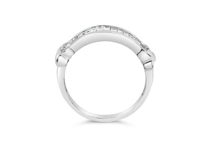 Sterling silver ring with channel-set baguette diamonds in an X-Station design size 6.5 on Tampa Home & Garden Store