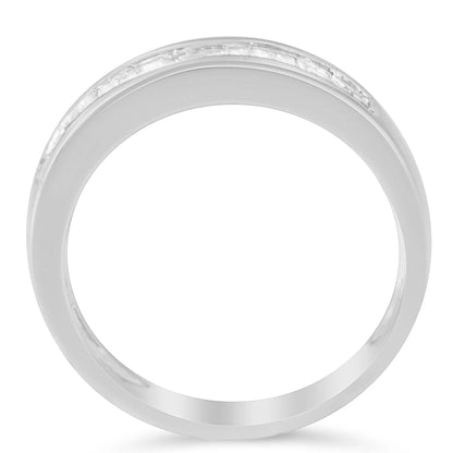 Sterling silver baguette channel ring with a row of diamonds, 1/3 ct tw, size 6-3/4, by Bids.com on Tampa Home & Garden Store
