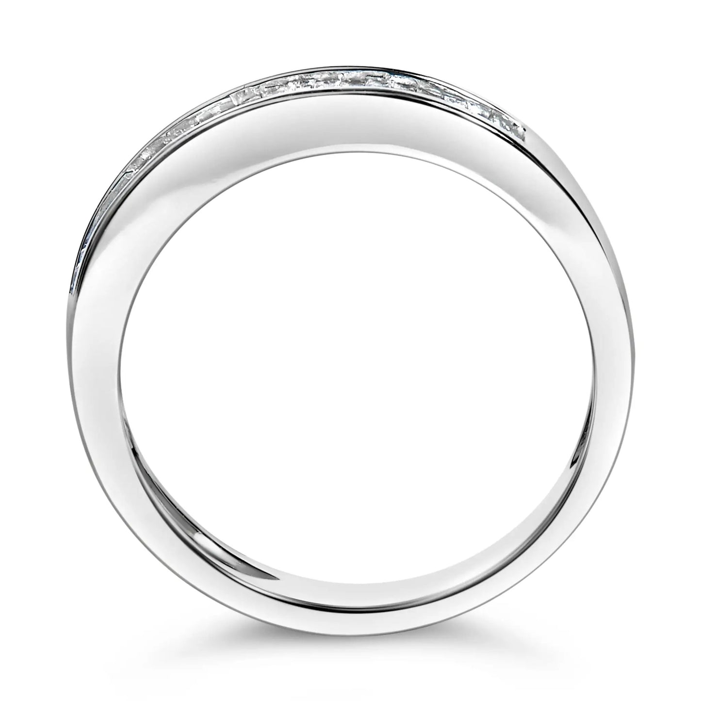 .925 sterling silver stackable wedding ring with 1/3 cttw baguette diamonds, channel set on Tampa Home & Garden Store