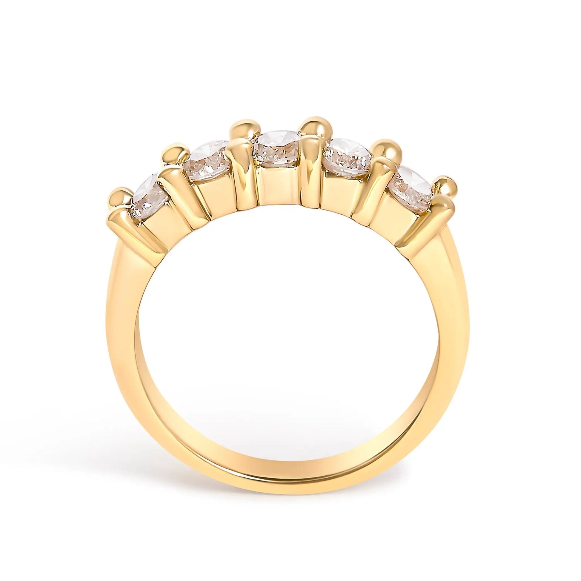 5-stone diamond ring yellow gold plated over sterling silver, size 7 on Tampa Home & Garden Store